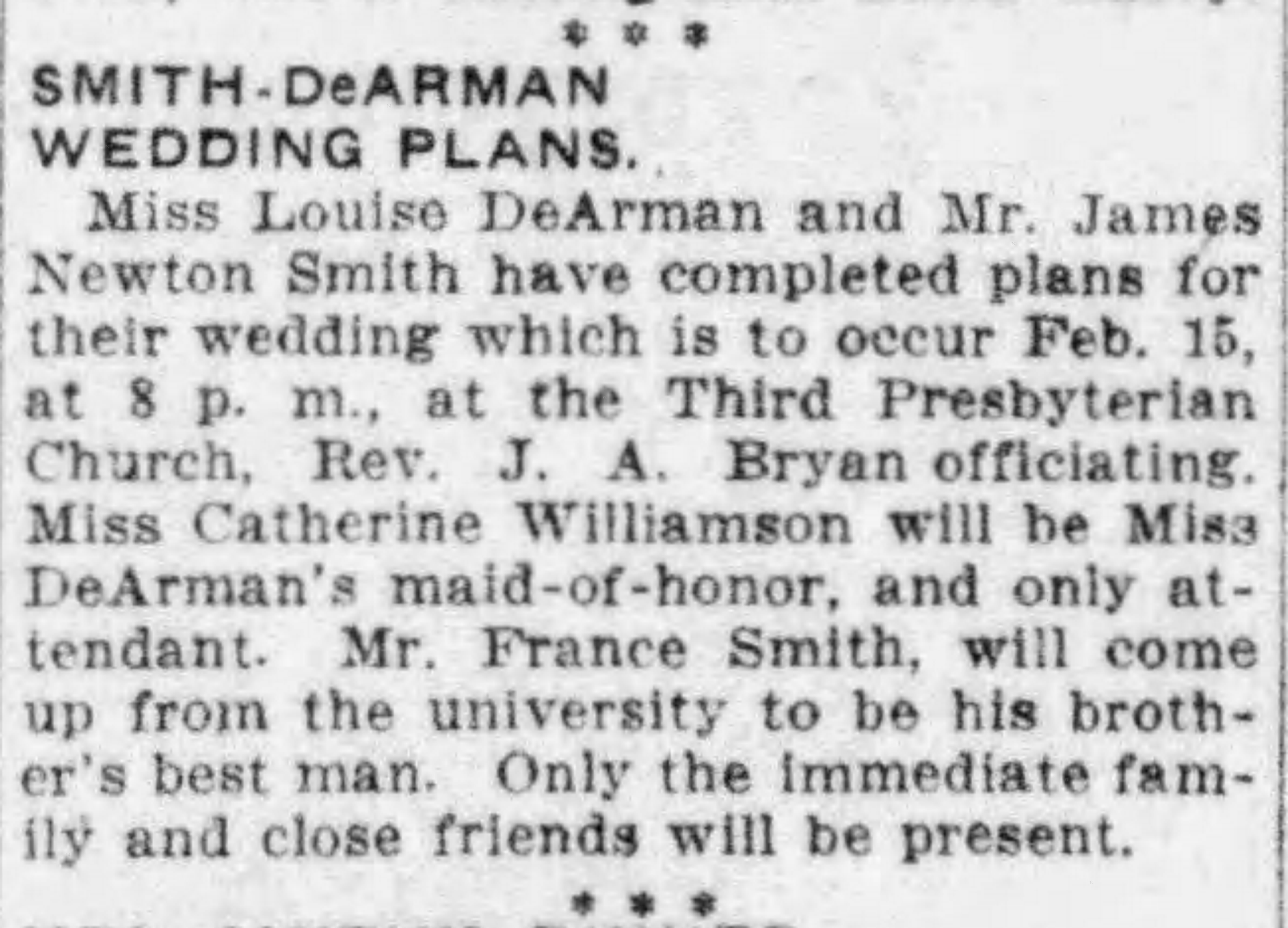 Louise DeArman-James Newton Smith